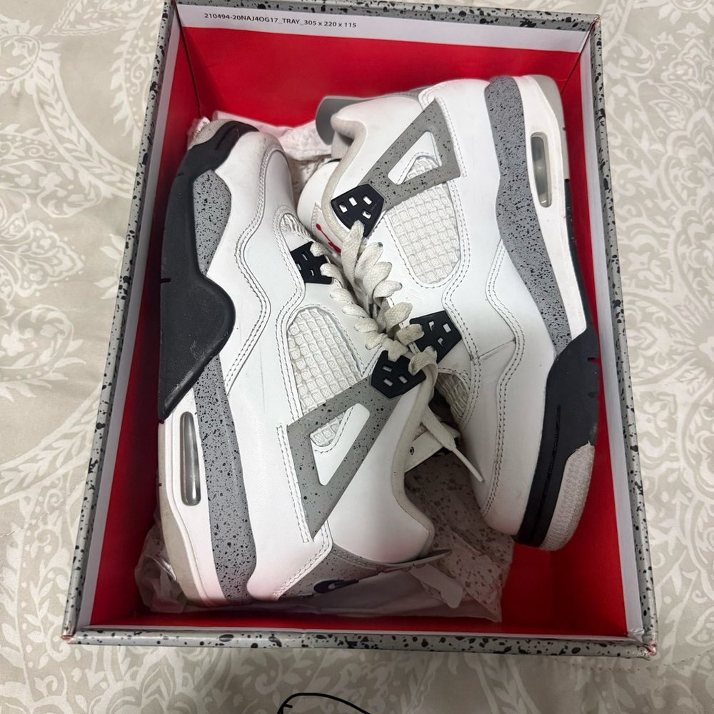 Nike Air Jordan 1 Low White and Gray Sneakers